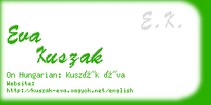 eva kuszak business card